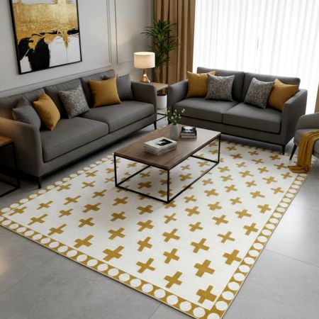 Handcrafted Artisan Cotton and Wool Handknotted Rug for Classic Charm